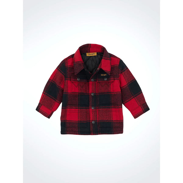 Little Boy's Wrangler Quilt Lined Flannel Shirt Jacket-Red Buffalo