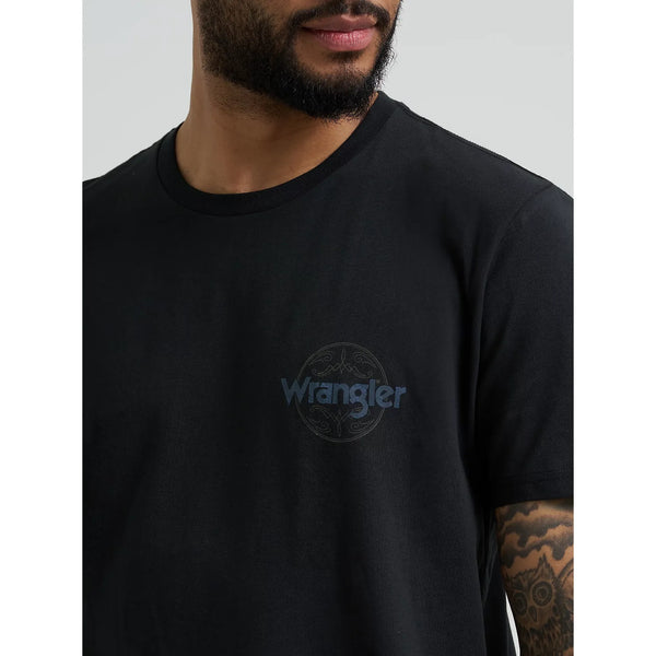 Men's Wrangler Cowboy Back Graphic T-shirt-Jet Black