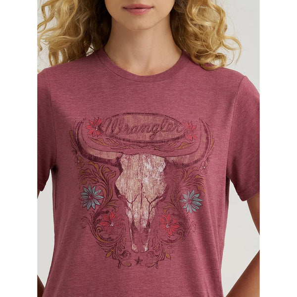 Women's Wrangler Southwestern Graphic Regular Fit Tee-Roan Rouge