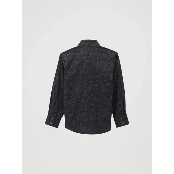 Wrangler Boy's 20X Advanced Comfort Western Snap Print Shirt-Shadow Paisley