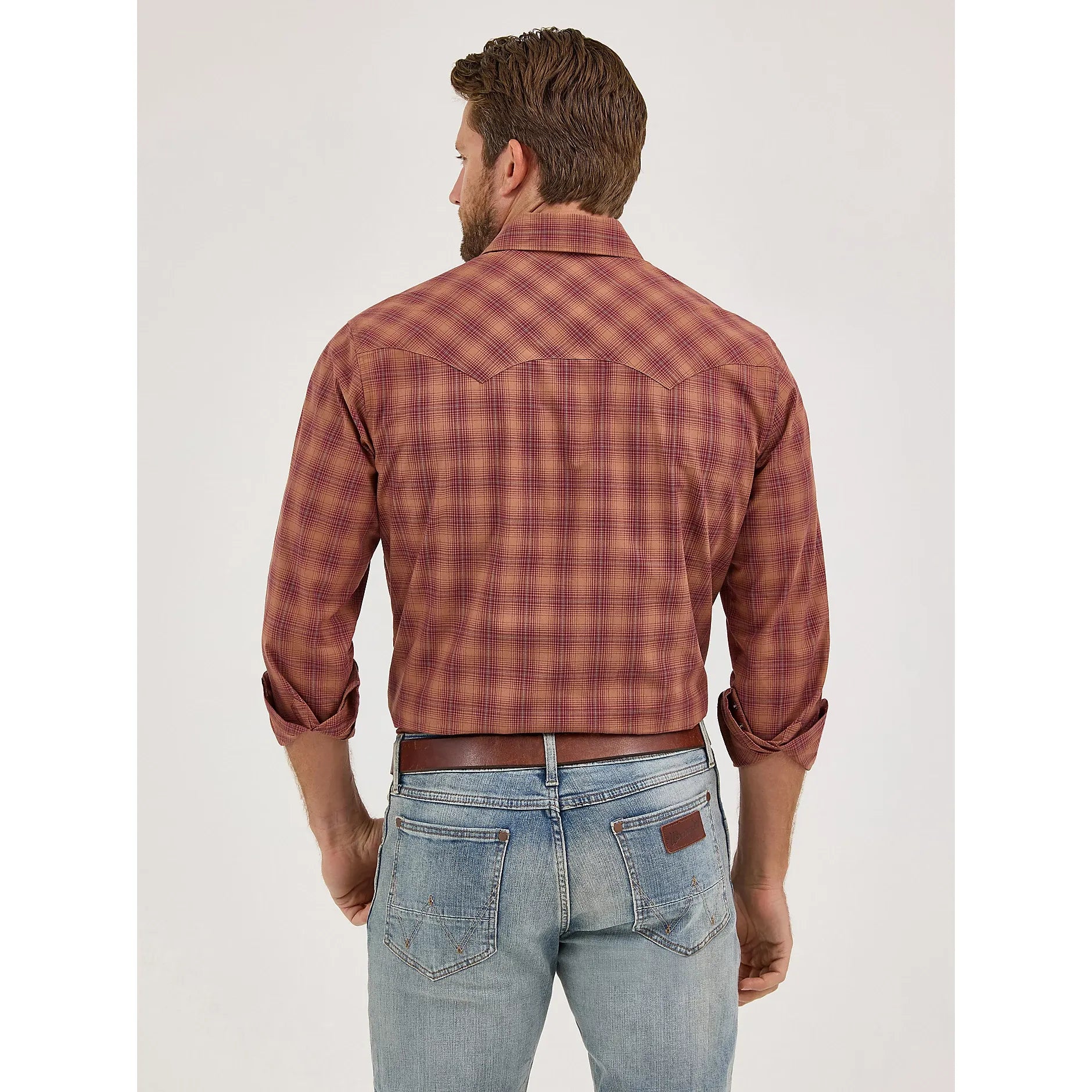Men's Wrangler Retro® Long Sleeve Sawtooth Snap Pocket Western Shirt-Harvest Plaid