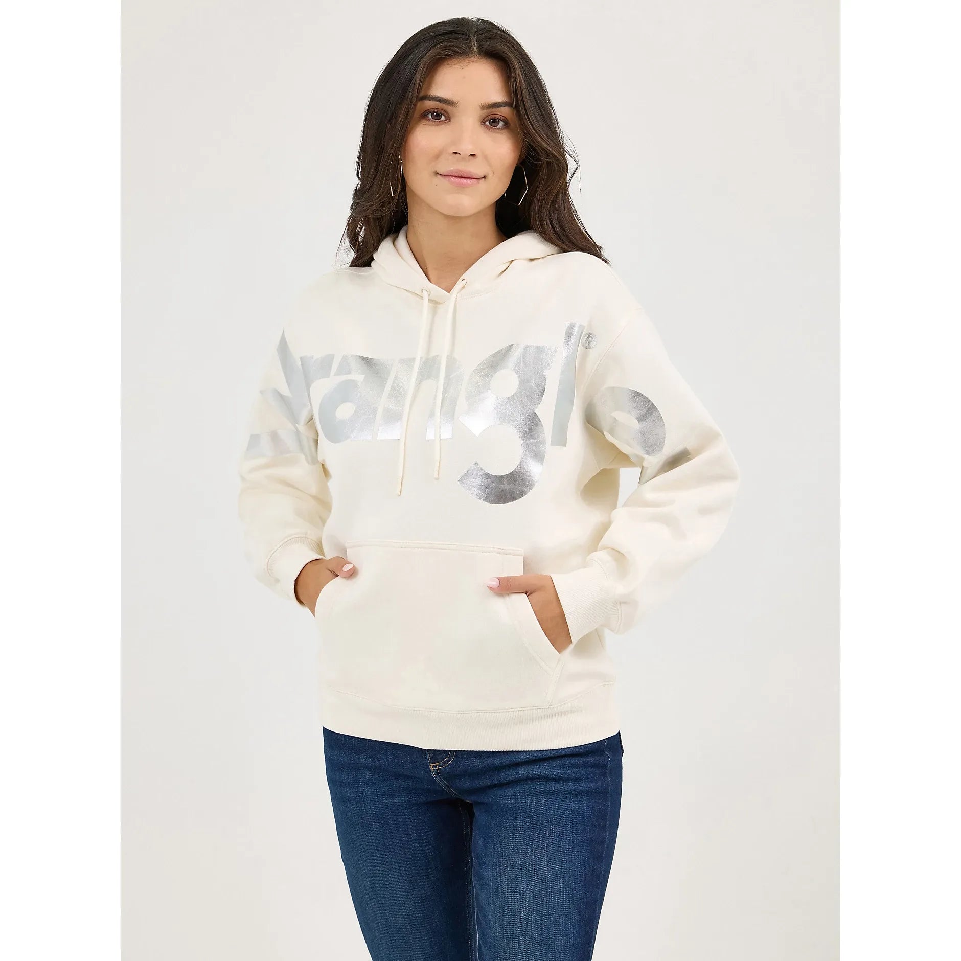 Women's Wrangler Bold Logo Hoodie in Icy White