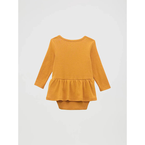 Wrangler Baby Girl's Horse Graphic Skirted Bodyshirt-Mustard