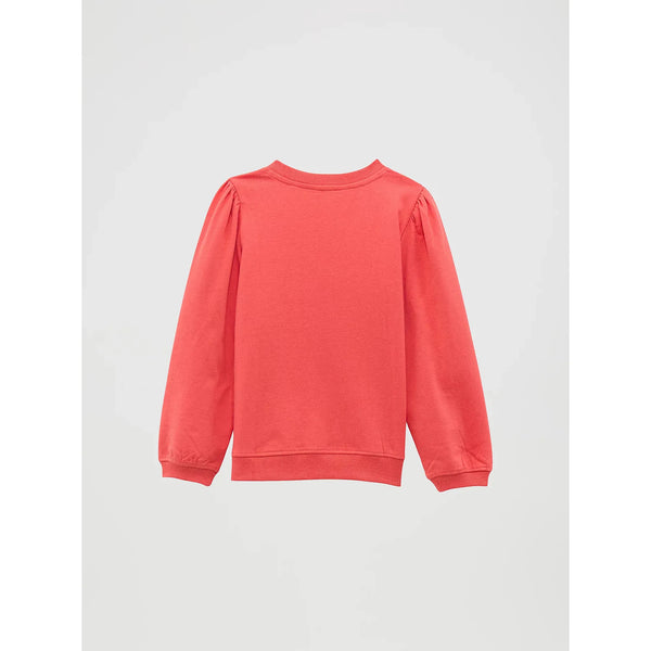 Wrangler Girl's Graphic Puff Sleeve Pullover-Pink