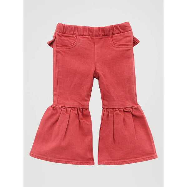 Wrangler Little Girl's Vibrant Ruffle Leg Flare Jean-Chili