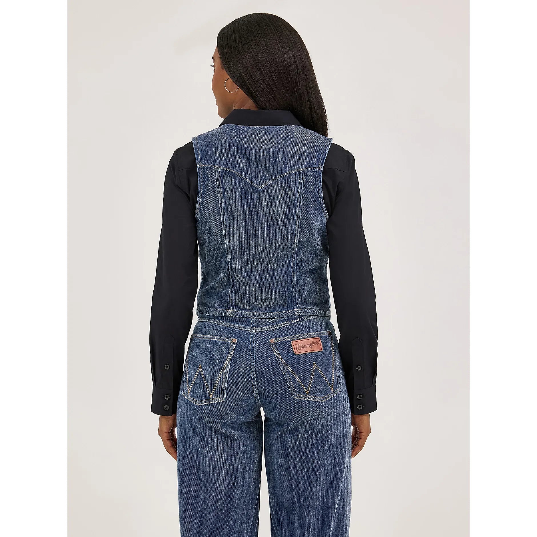Women's Wrangler Airy Denim Vest-Blue