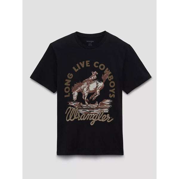 Men's Wrangler Sepia Cowboy Graphic T-Shirt-Jet Black