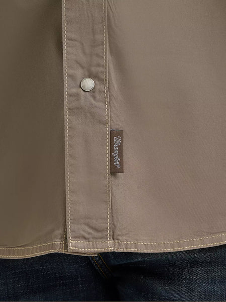 Men's Wrangler Retro® Premium Long Sleeve Western Snap Solid Shirt-Tan - CWesternwear
