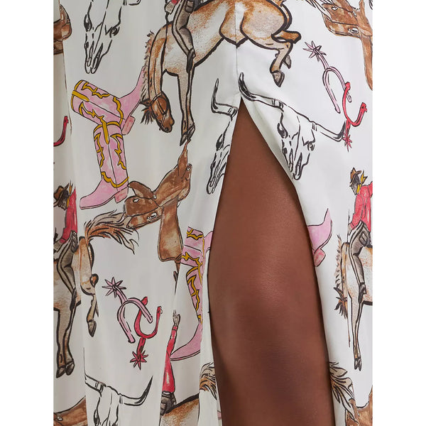 Women's Wrangler Western Tank Maxi Dress-White