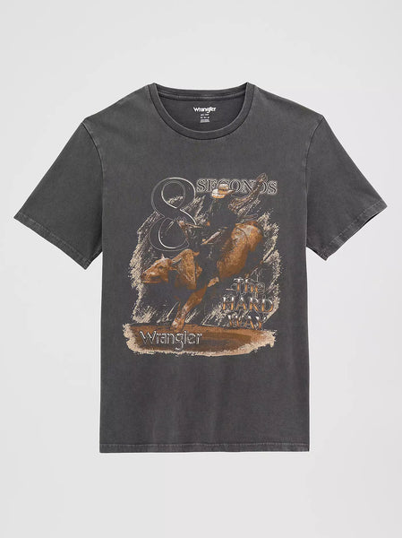 Men's Wrangler Hard Way Rodeo Graphic T-Shirt-Mineral Wash Black