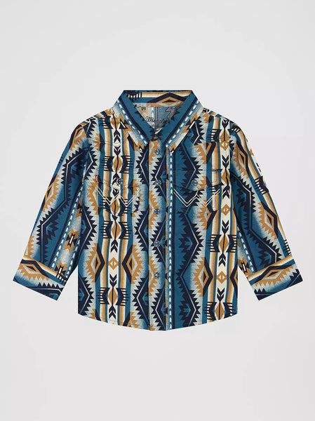 Boy's Infant/Toddler Wrangler Long Sleeve Checotah Western Snap Shirt-High Desert