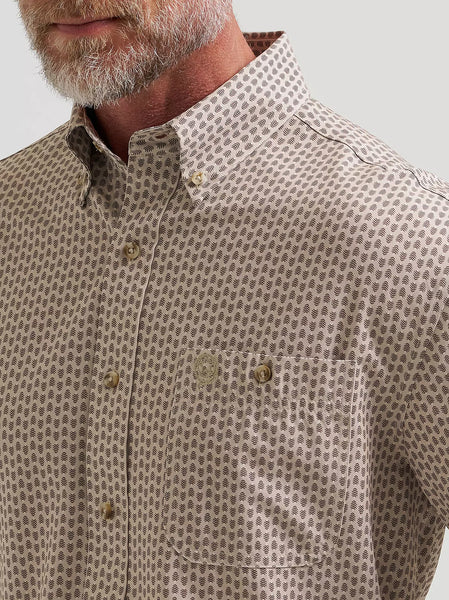 Men's Wrangler® George Strait™ Performance Button Down Shirt-Brown Arrows
