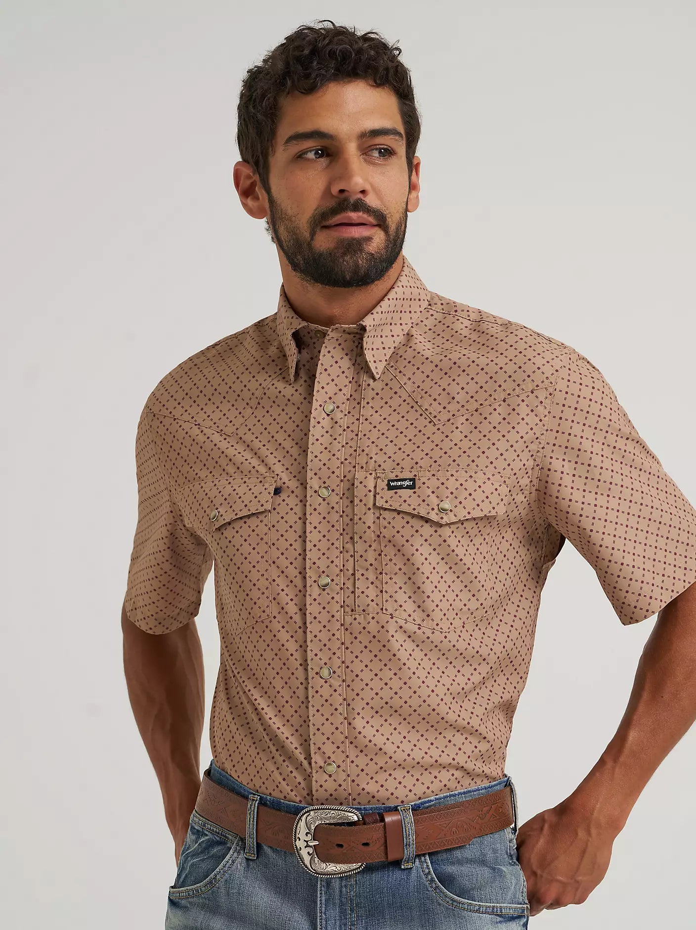 Men's Wrangler All Terrain Gear Men's Performance Print Shirt-Kelp