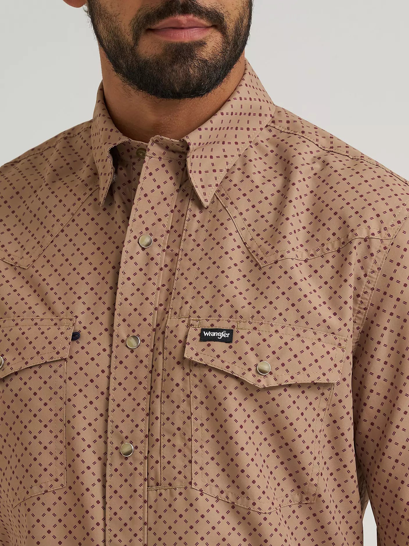 Men's Wrangler All Terrain Gear Men's Performance Print Shirt-Kelp