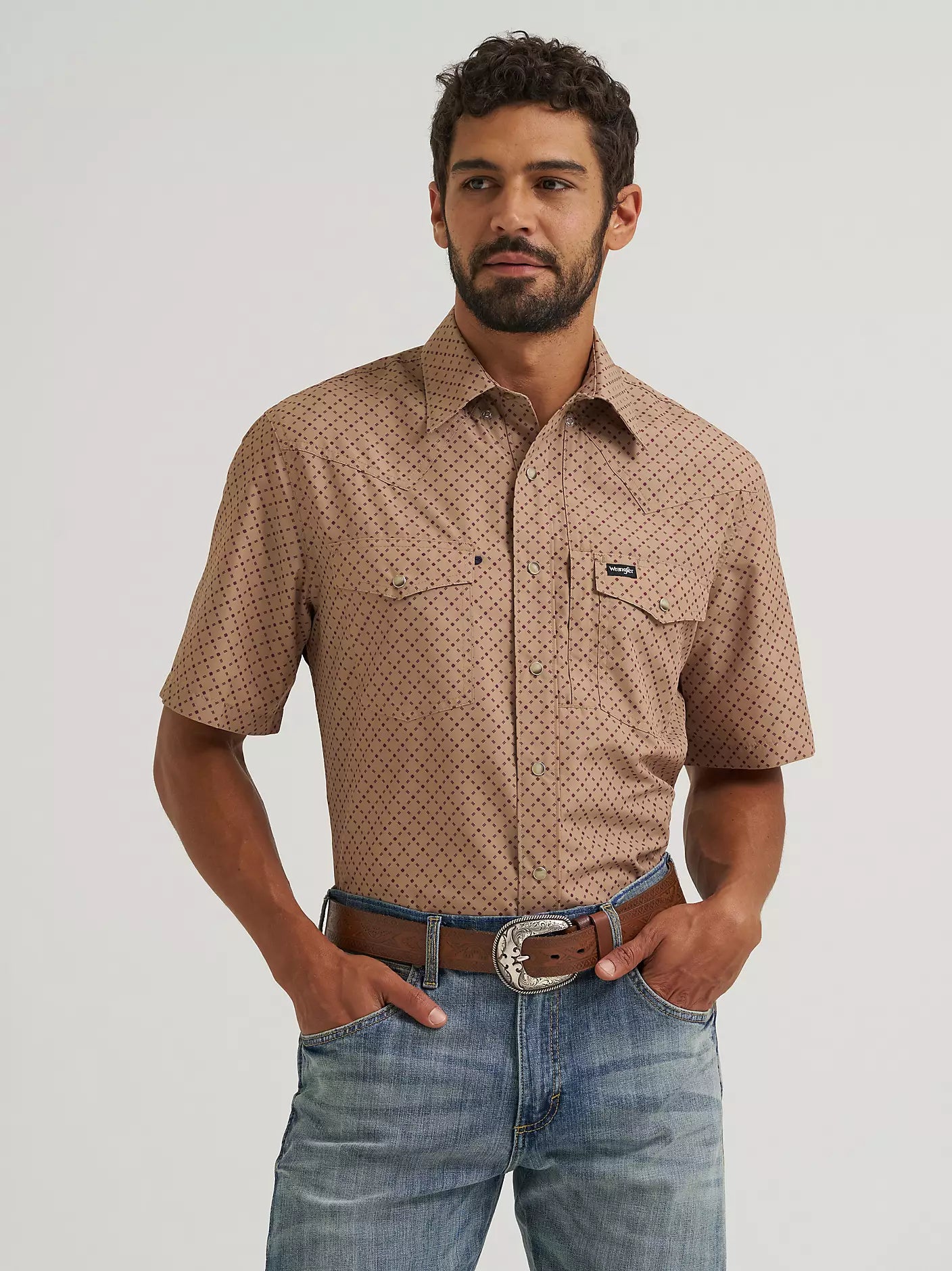 Men's Wrangler All Terrain Gear Men's Performance Print Shirt-Kelp