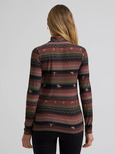 Women's Wrangler Rambling Ridge Mock Neck Top-Brown