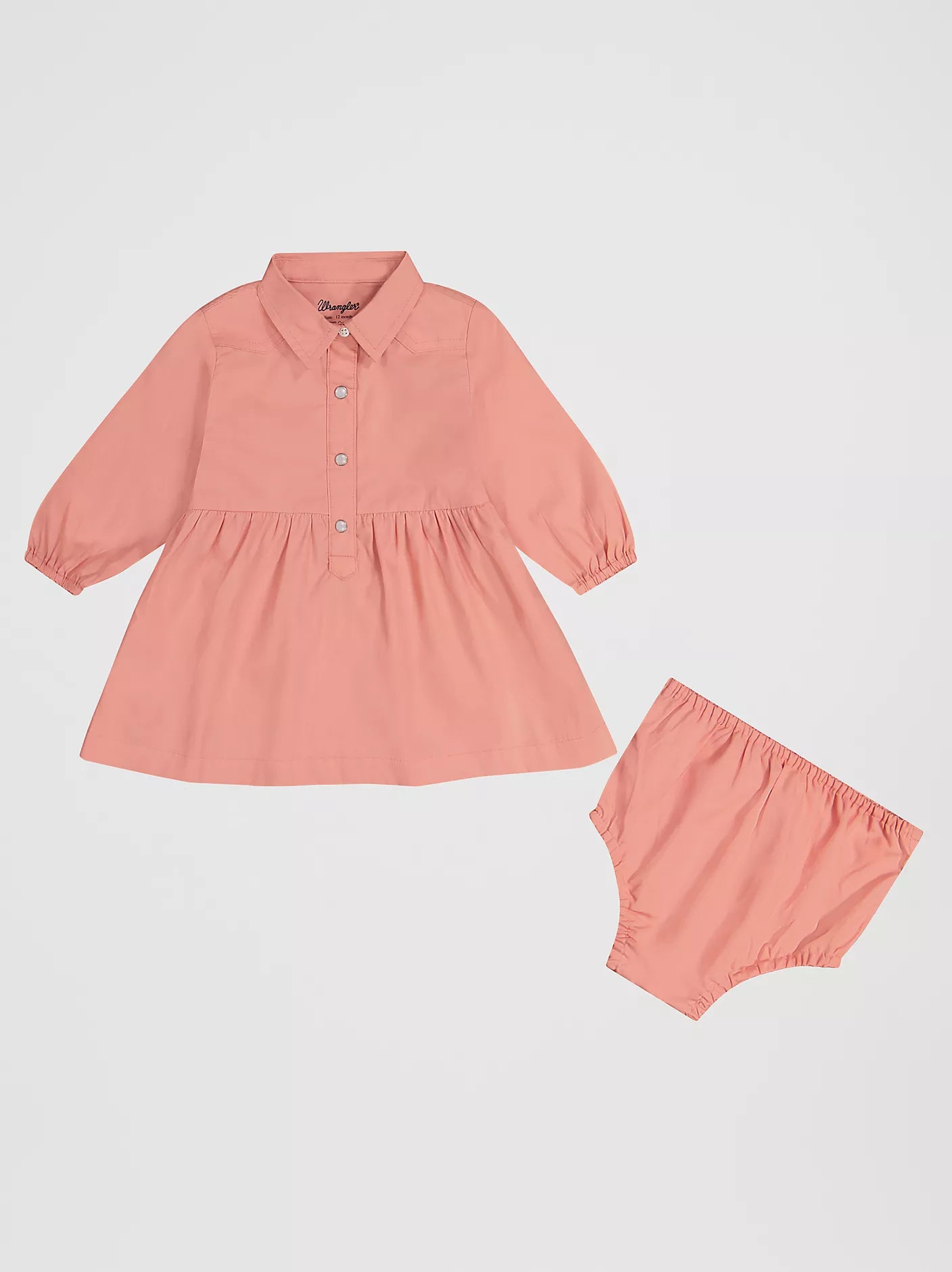 Wrangler Little Girl's Long Sleeve Western Snap Dress-Pink