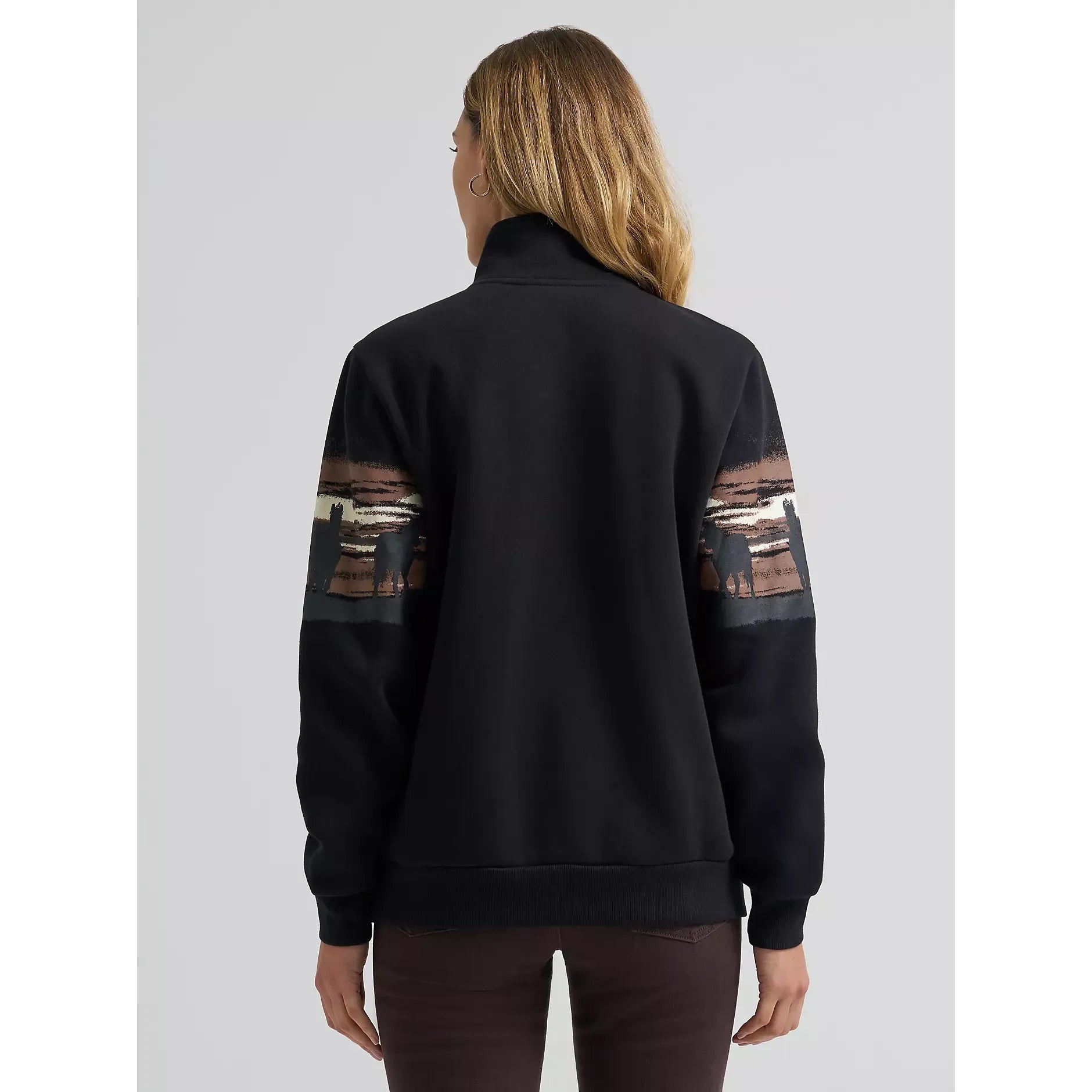 Women's Wrangler Wild West Pullover-Black - CWesternwear
