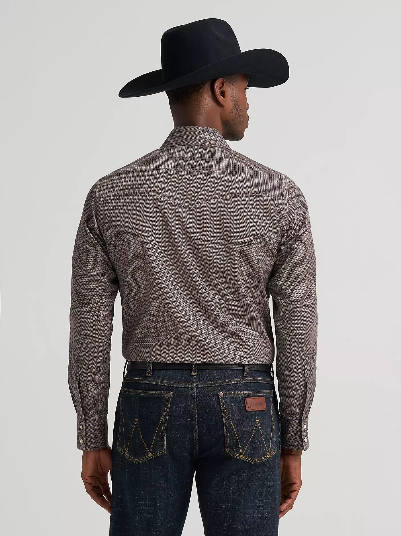 Men's Wrangler Retro Premium Stripe Western Snap Printed Shirt-Abstract Chevron