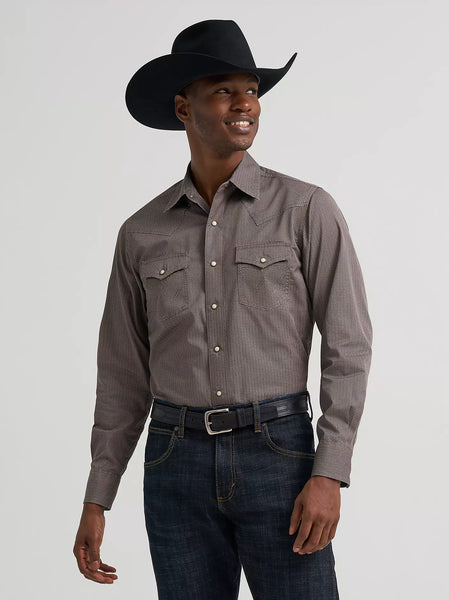 Men's Wrangler Retro Premium Stripe Western Snap Printed Shirt-Abstract Chevron