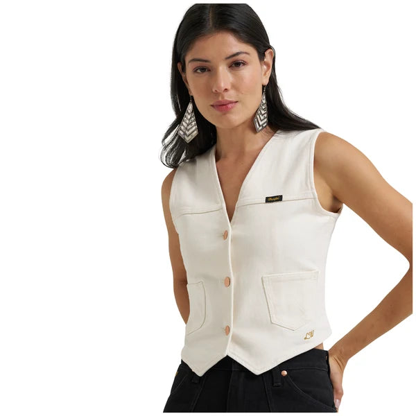 Women's Wrangler X Lainey Wilson Denim Vest-White