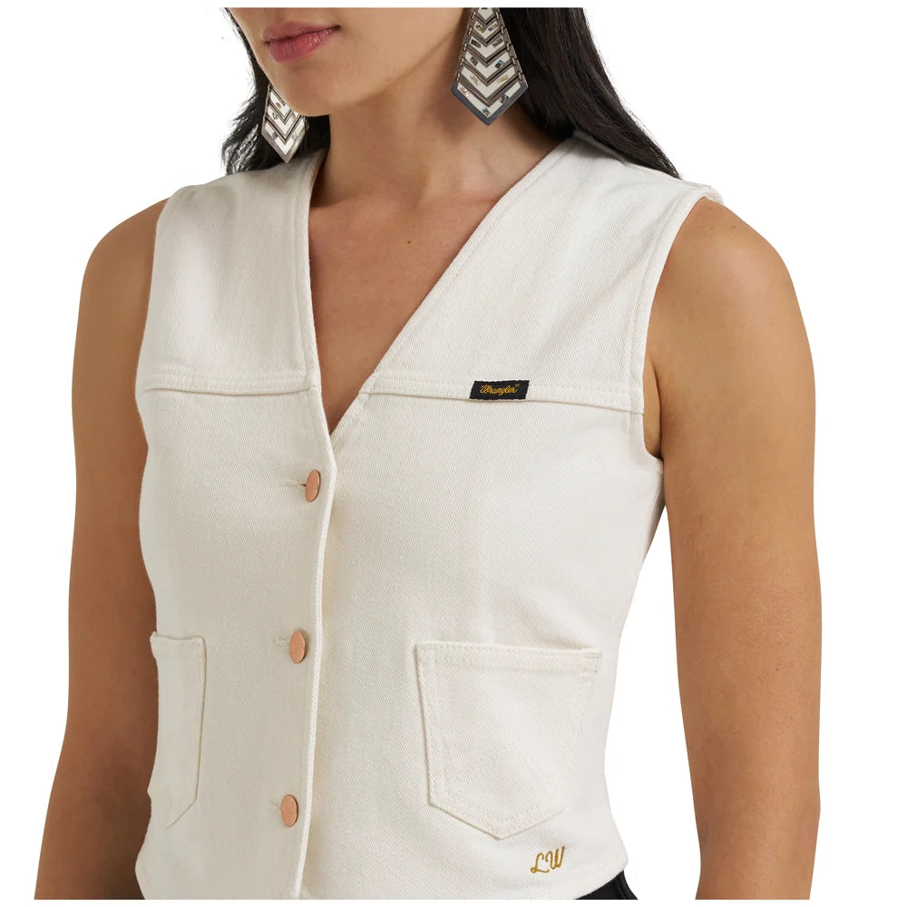 Women's Wrangler X Lainey Wilson Denim Vest-White