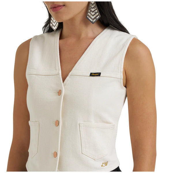 Women's Wrangler X Lainey Wilson Denim Vest-White