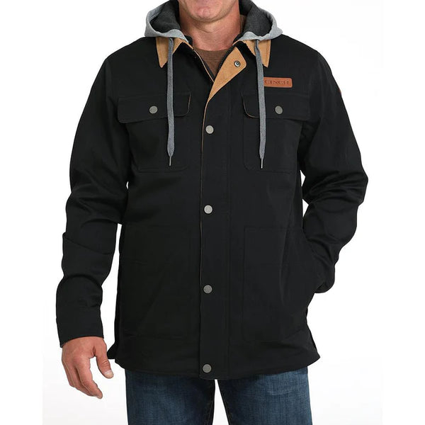 Men's Cinch Canvas Hooded Barn Coat-Black