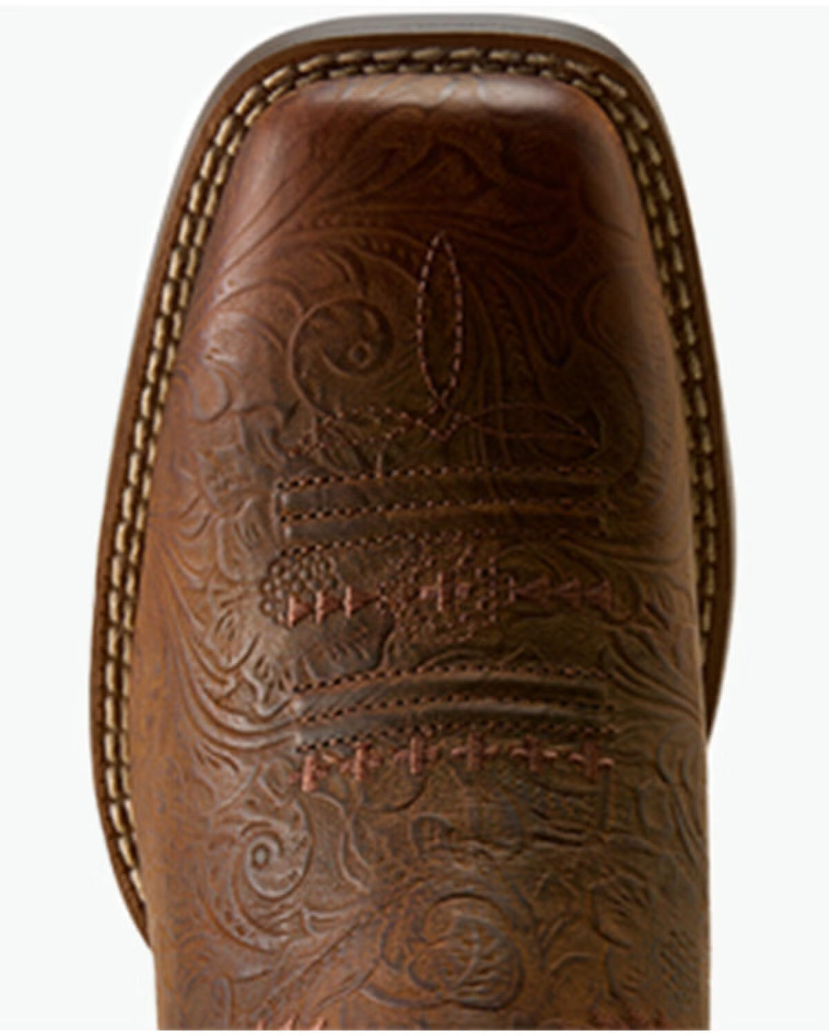 Ariat Women's Round Up Cantina Square Toe Western Boot-Chesnut Southwest Embossed/Painted Watercolor