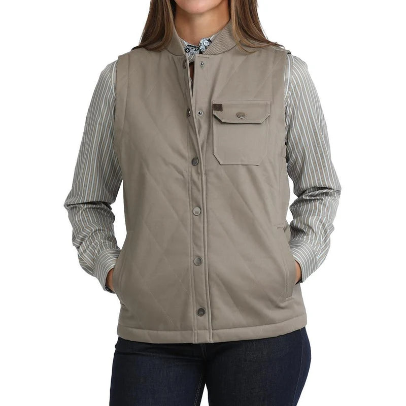 Cinch Women's Canvas Quilted Chore Vest-Stonewash