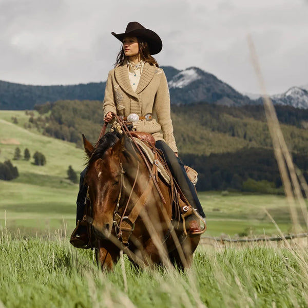 Women's Stetson Western Shawl Cardigan-Tan