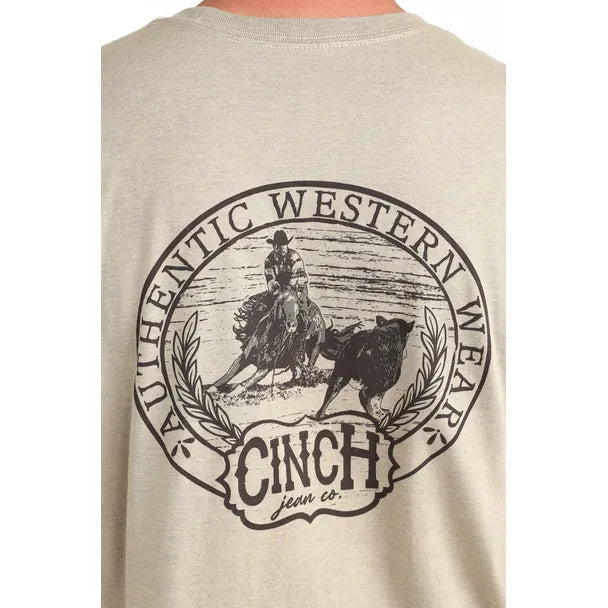 Men's Cinch Logo T-shirt-Stone - CWesternwear