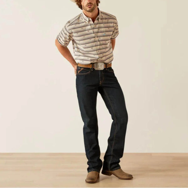 Men's Ariat Gary Short Sleeve Shirt - Cream