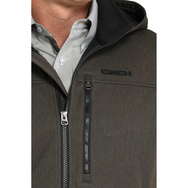 Cinch Men's Bonded Full Zip Hooded Jacket-Olive