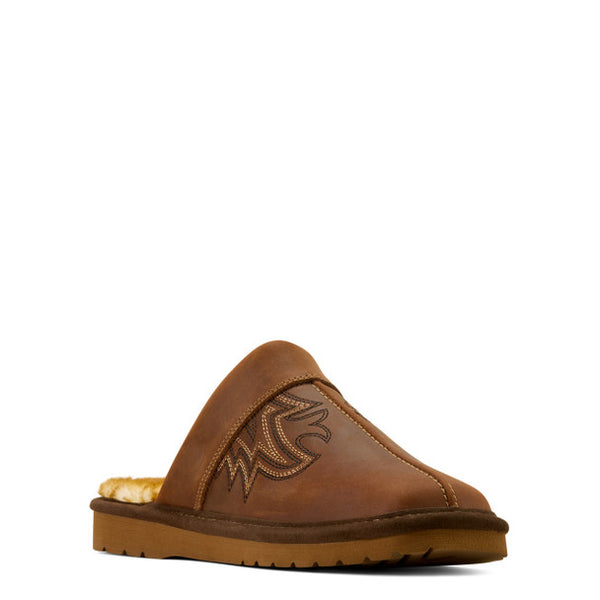 Men's Ariat Silversmith Square Toe Exotic Slipper-Chocolate