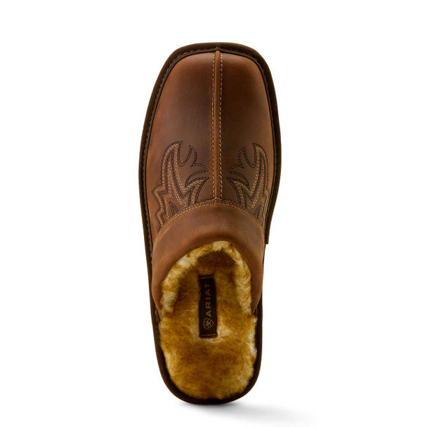 Men's Ariat Silversmith Square Toe Exotic Slipper-Chocolate