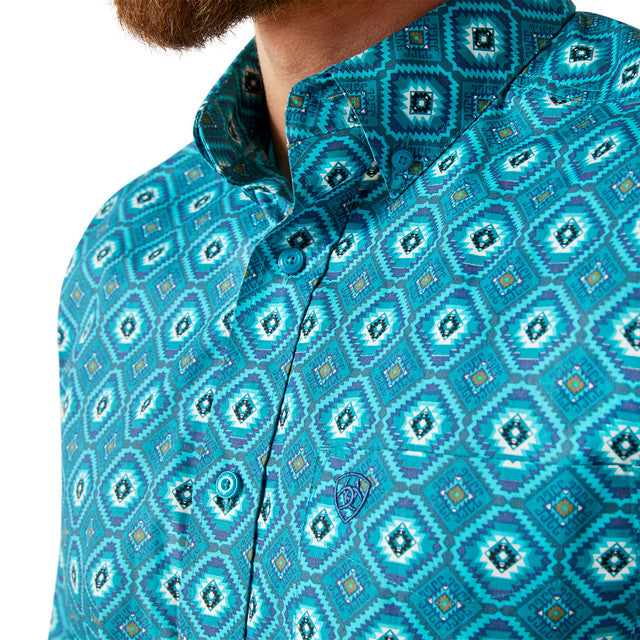 Men's Ariat Bruno Fitted Shirt - Lanai Turquoise