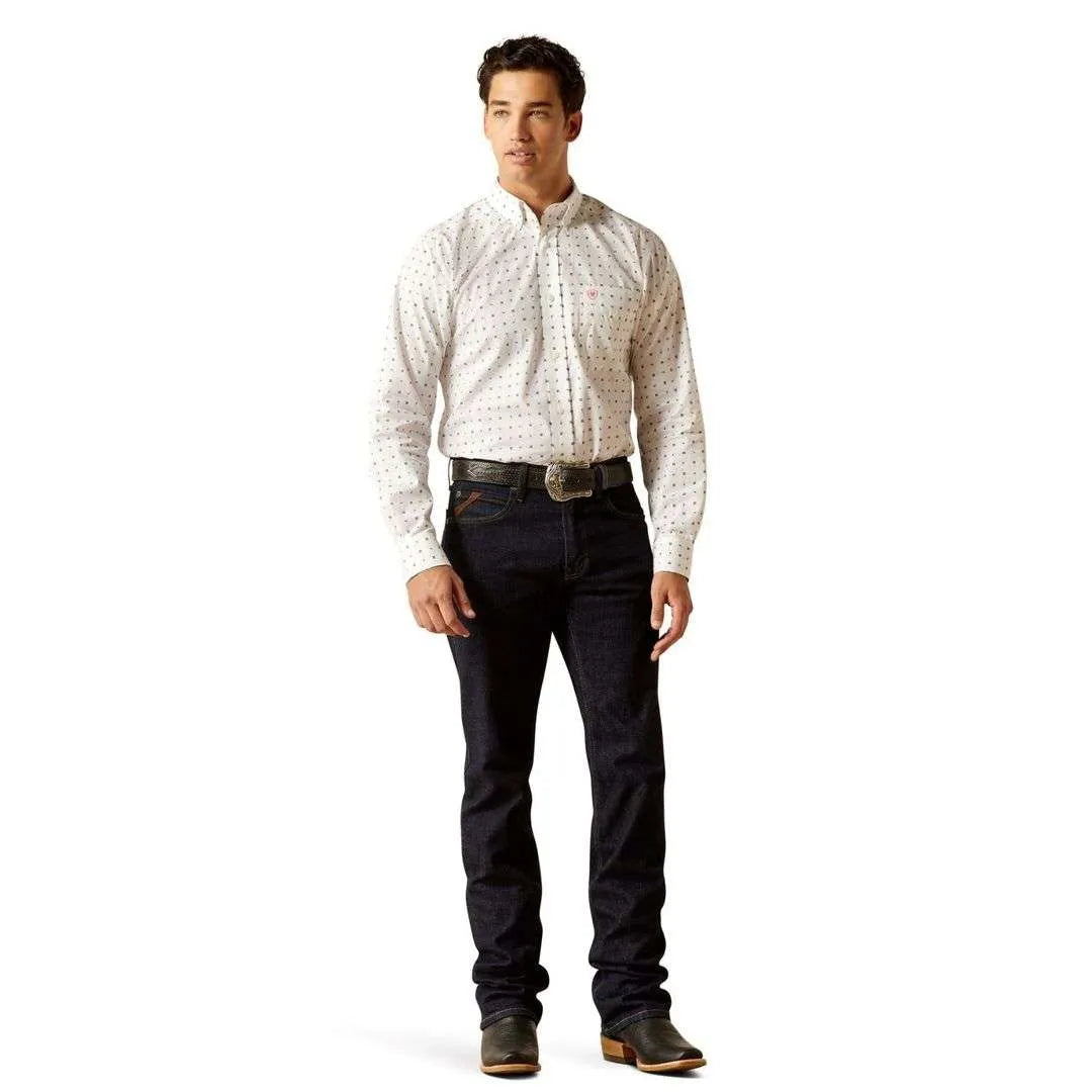 Men's Ariat Wrinkle Free Blaze Fitted Shirt - White