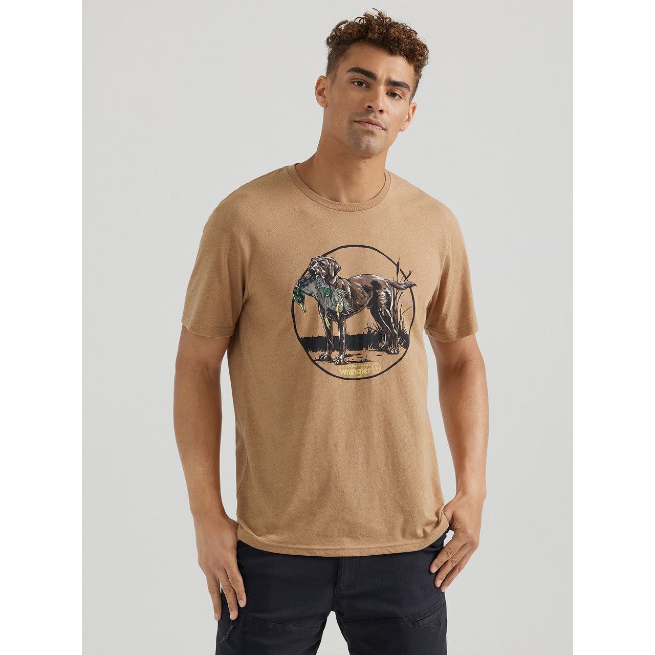 MEN'S ATG BY WRANGLER® FRONT GRAPHIC T-SHIRT IN CINNAMON SWIRL HEATHER