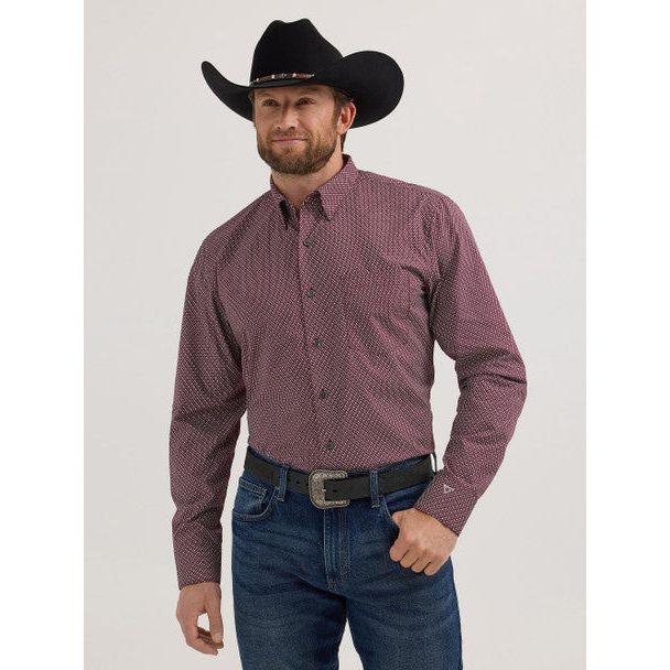 MEN'S CODY JOHNSON ONE POCKET BUTTON DOWN SHIRT-BURGANDY