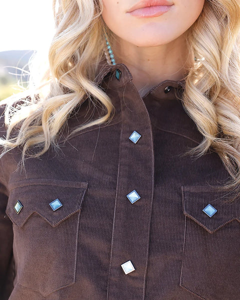 Women's Cruel Denim Classic Fit Snap Front Western Shirt-Brown