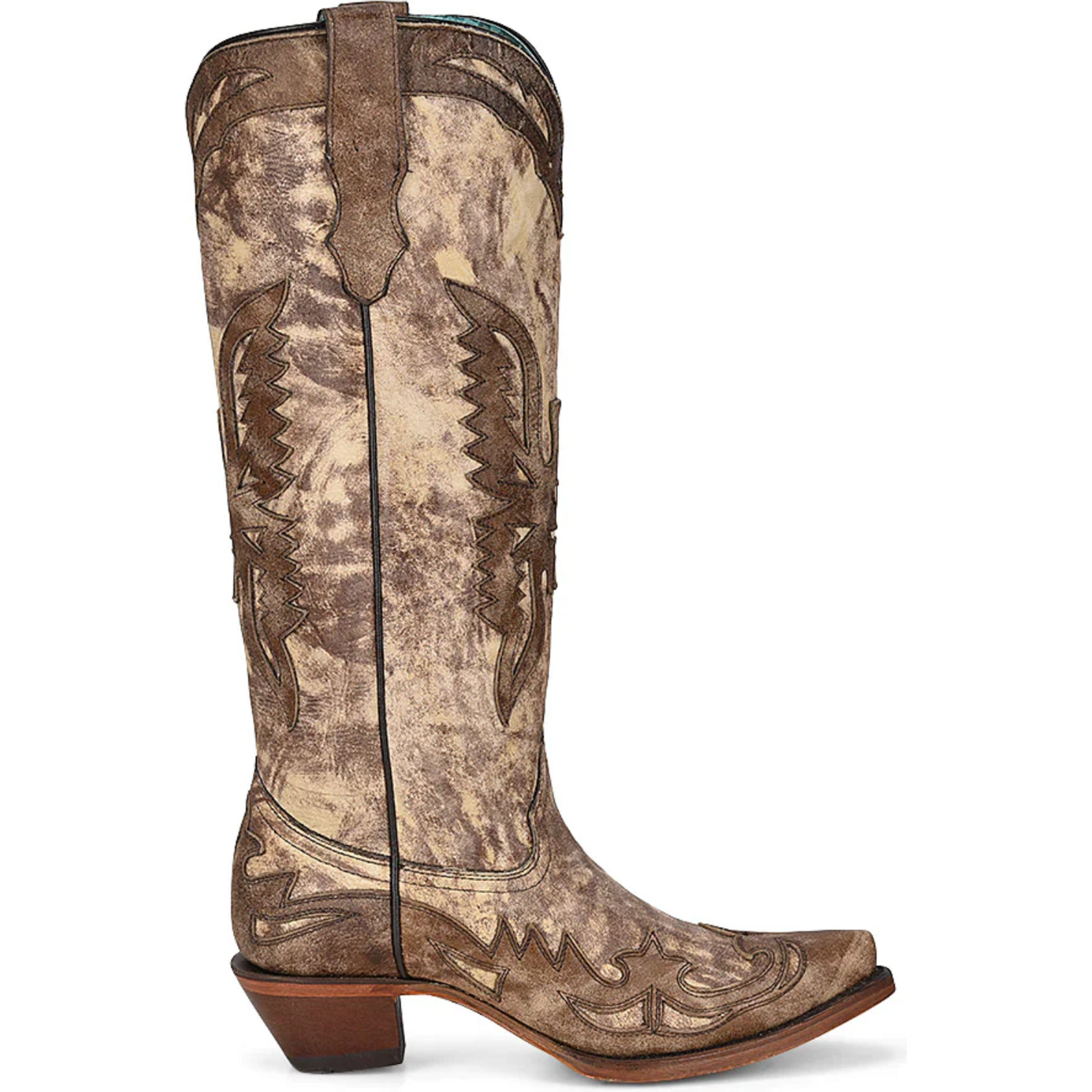 Corral Womens Taupe Brown Eagle Overlay
