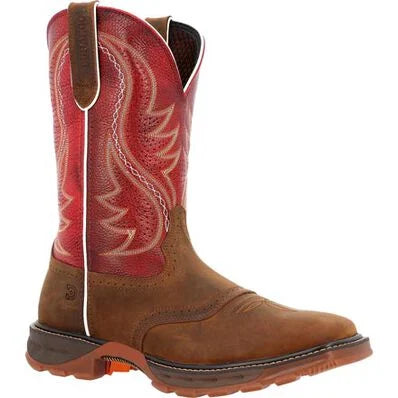 Mens' Durango Maverick XP Ventilated Insulkul Work Boot - Briar Brown and Crimson Red
