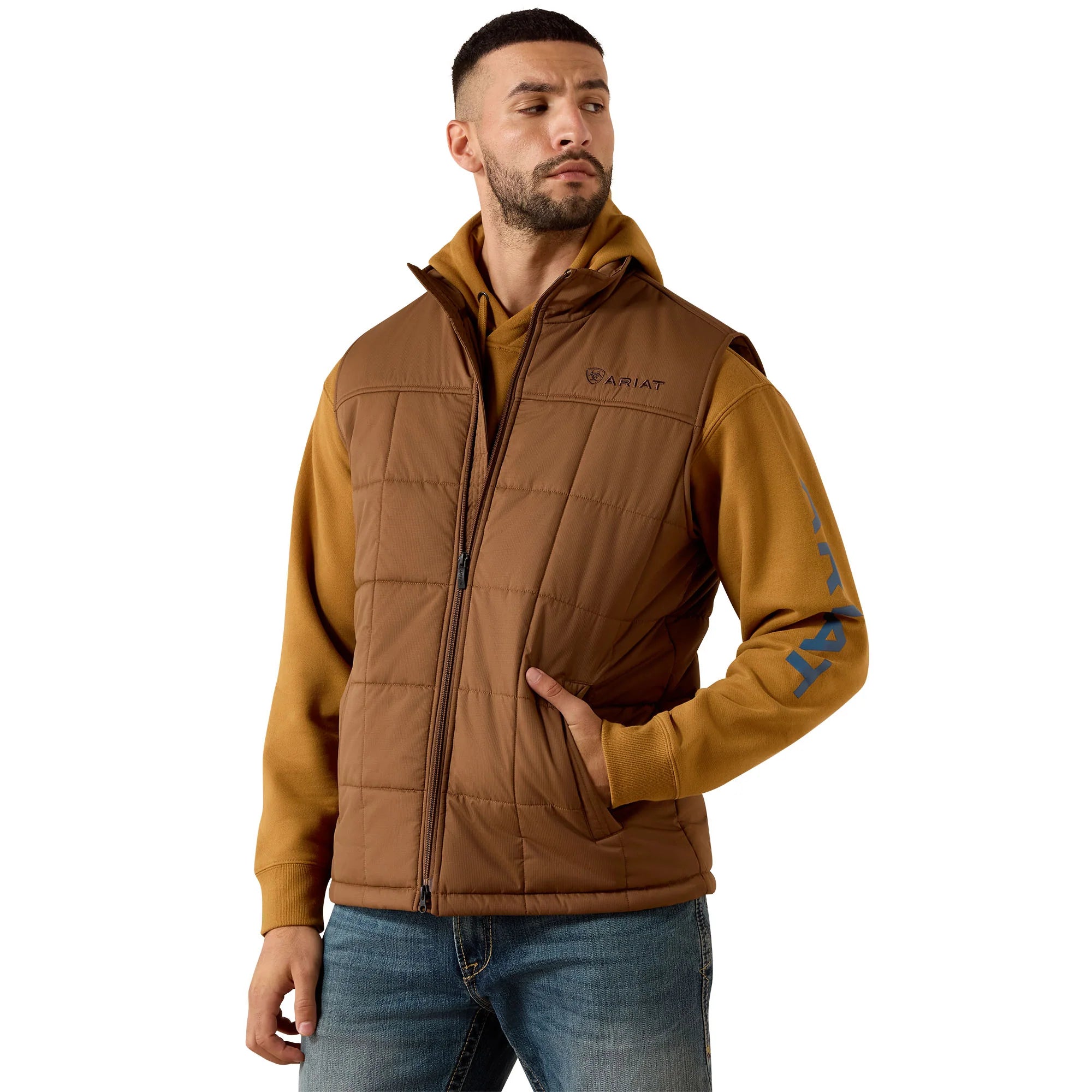 Ariat Men's Crius Insulated Concealed Carry Vest-Brazil Nut