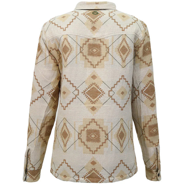 Hooey Women's "Bandera" Reversible Barn Jacket-Olive & Cream/Tan Aztec