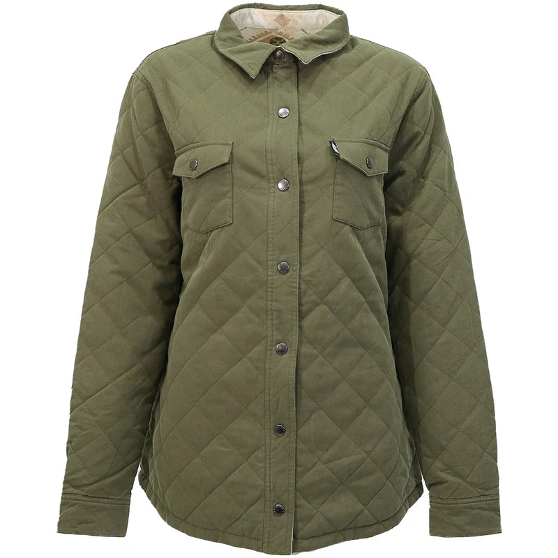 Hooey Women's "Bandera" Reversible Barn Jacket-Olive & Cream/Tan Aztec