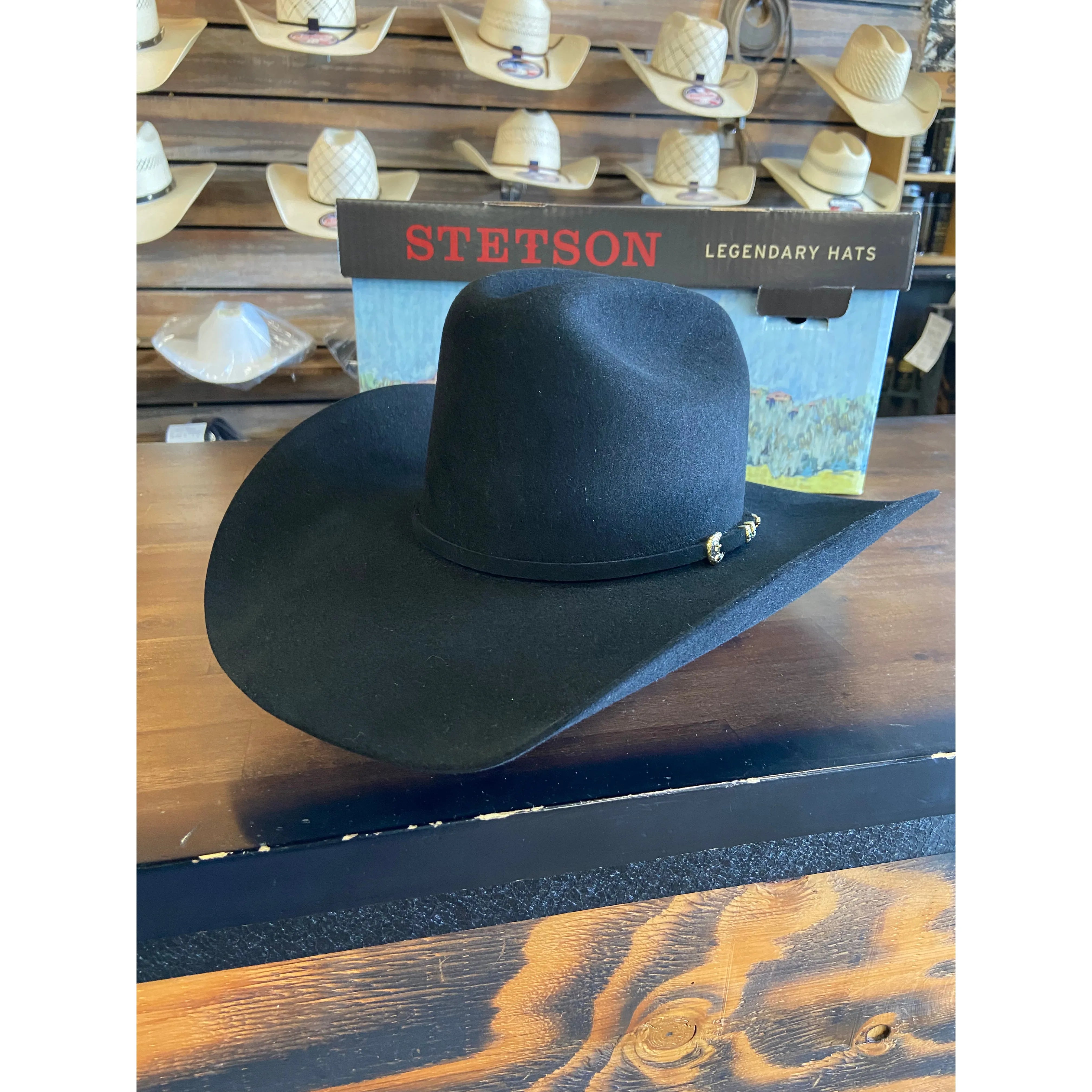 Stetson Yuma Black 6X Beaver Fur Felt Western Cowboy Hat - CWesternwear