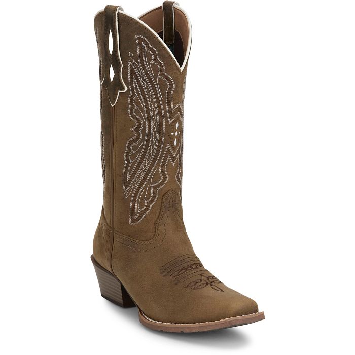 Women's Justin Rae 12" Western Boot-Taupe