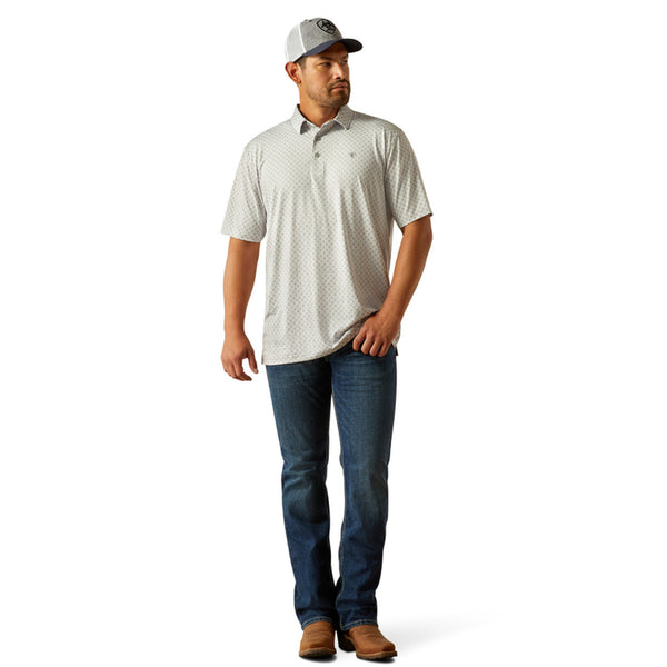 Men's Ariat 360 Airflow Short Sleeve Polo-Micro Chip