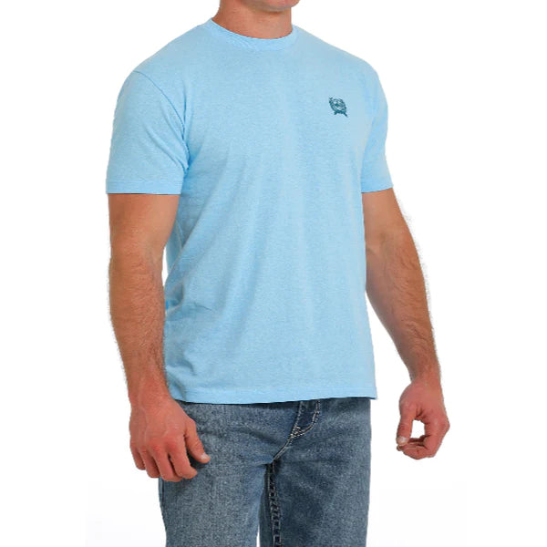 Cinch Men's Graphic Heather Light Blue T-Shirt